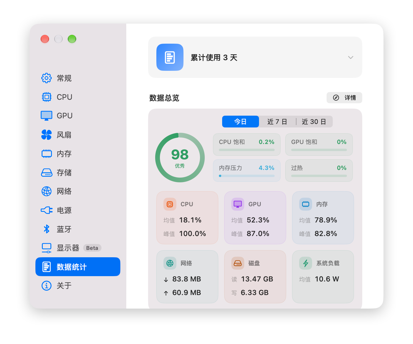 数据统计设置页面